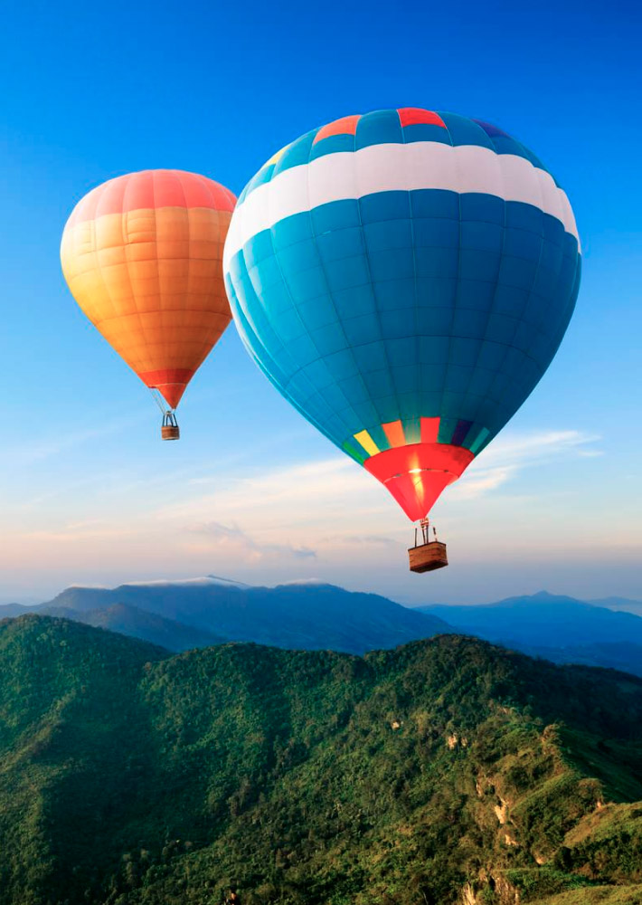 Globes over the mountains.